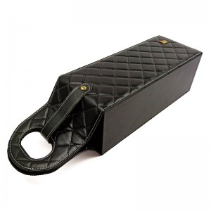 Caja de cuero de la pu de la manija de encargo de empaquetado del regalo portátil del regalo