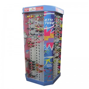 Estante de exhibición de los vidrios / soporte del piso / exhibición de gancho de la exhibición de la cartulina