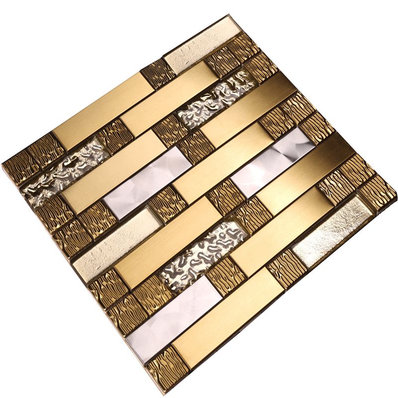 Mosaicos contra salpicaduras para la venta Gold Metal Art Mosaic
