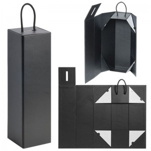Más fácil envío de papel de lujo caja plegable para vino.