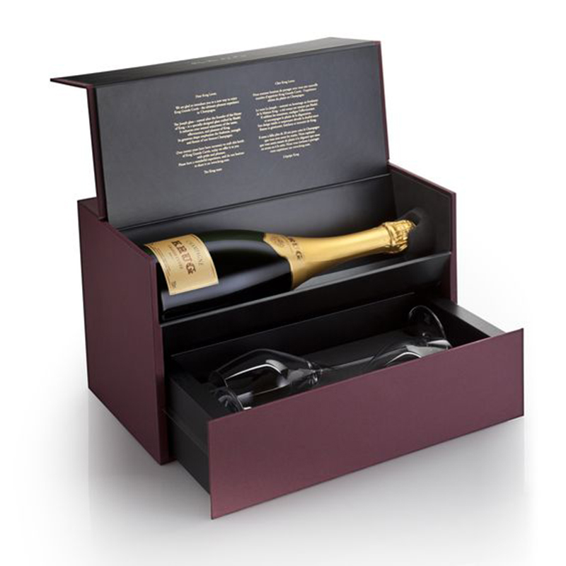 Más fácil envío de papel de lujo caja plegable para vino.