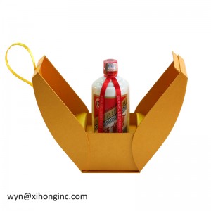 Más fácil envío de papel de lujo caja plegable para vino.