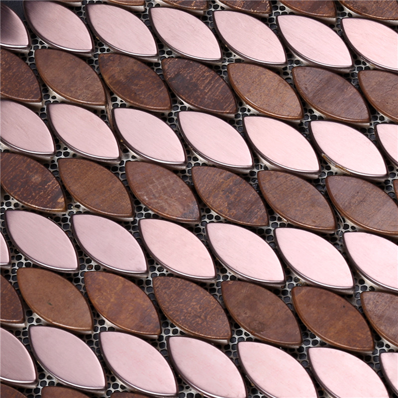 Teja de mosaico ovalada del follaje de la forma de hoja para Deco