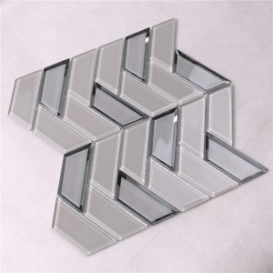 HMB32 Beidge Honed Herring Bone 12x12 Cantera decorativa Mosaico de vidrio biselado