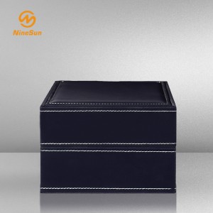 Cajas de embalaje clásicas del reloj del color azul con dos almohadas de encargo -WT-180004