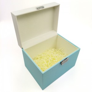 Caja de almacenamiento simple de la joyería del cuero de la PU con el regalo de boda de la cerradura