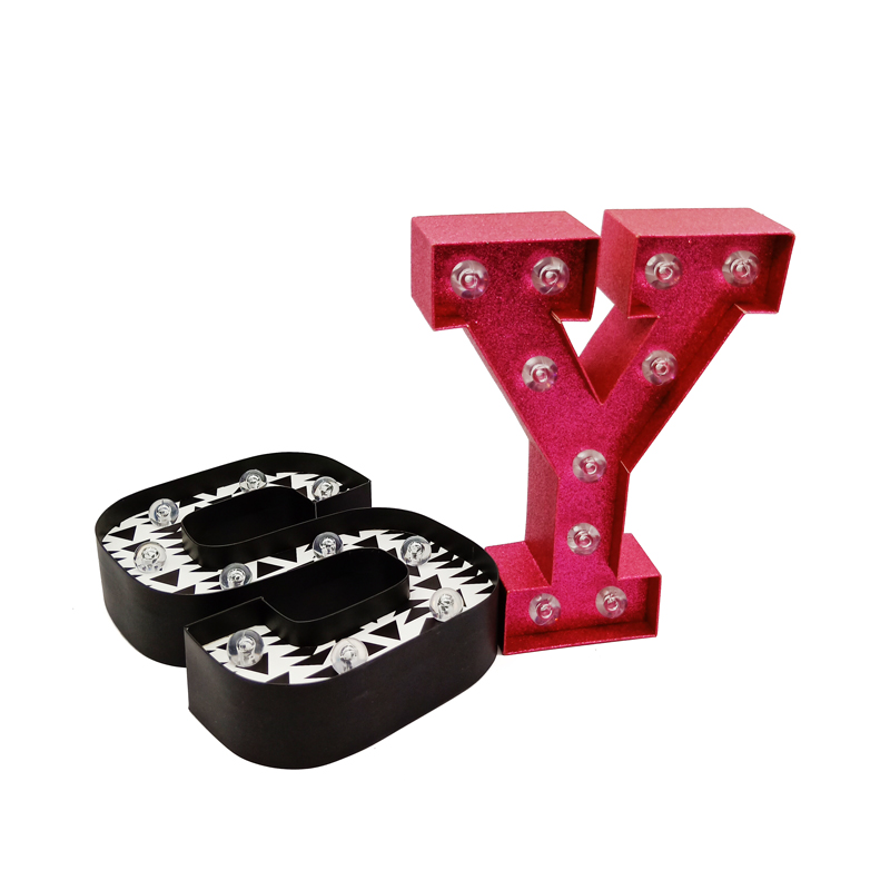 Cajas de flores de embalaje de regalo con forma de letra única A-Z de lujo con logotipo personalizado