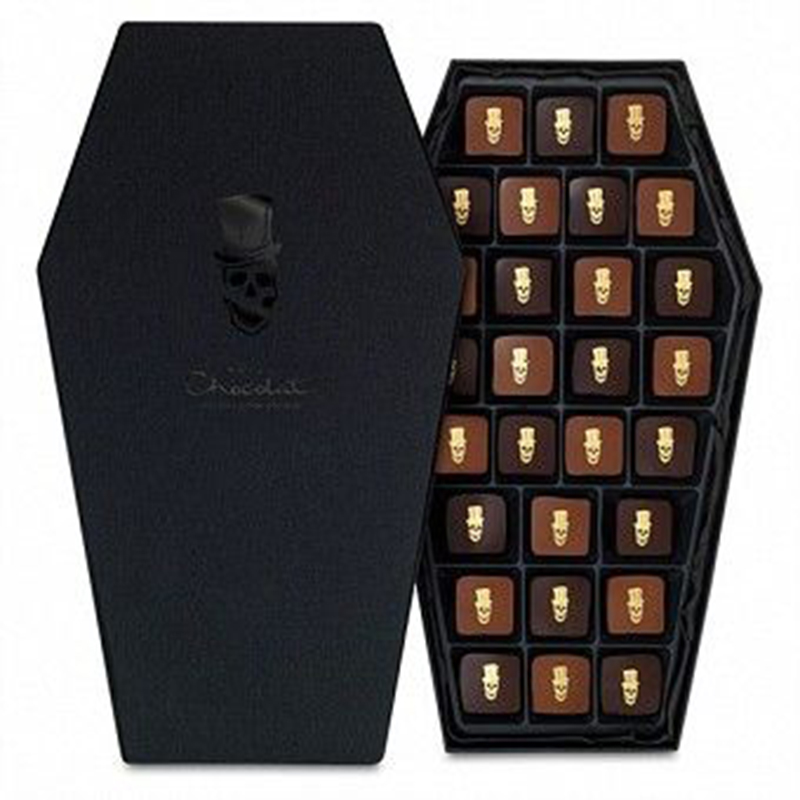 Caja de regalo de la forma del ataúd del paquete de la cartulina del día de Halloween de la impresión personalizada