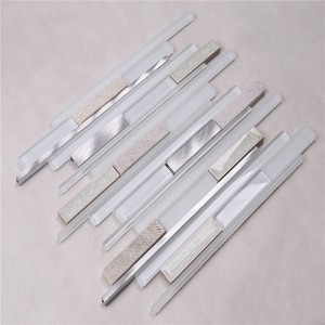 HSD124 directo de fábrica azulejo de mosaico de tira de vidrio de cristal azul marino