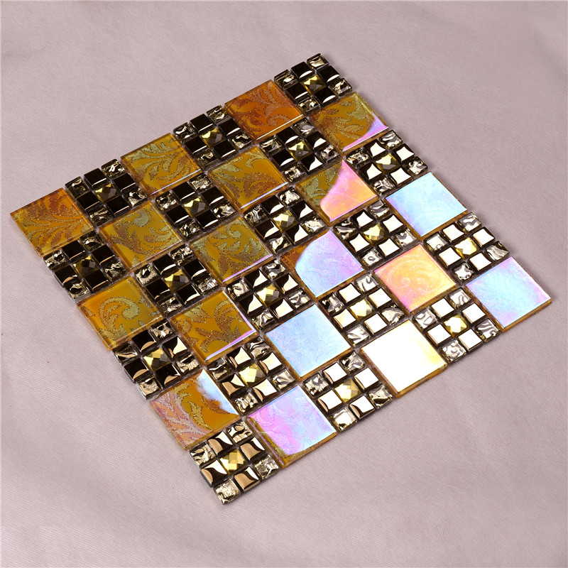 Azulejos de la piscina de mosaico de vidrio iridiscente de precio competitivo HDT15