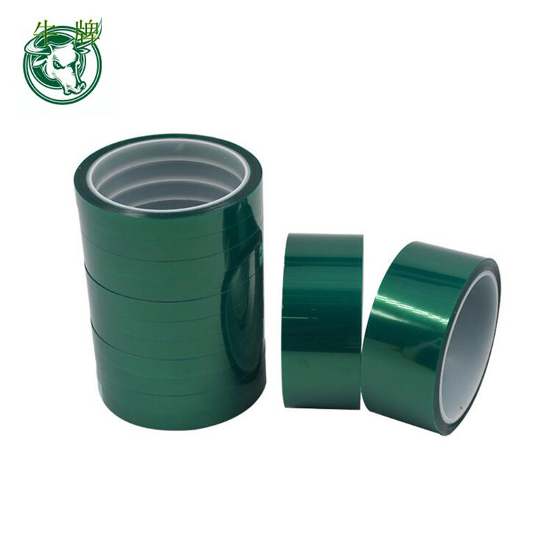 Cinta adhesiva de silicona con refuerzo de color verde PET cintas adhesivas de silicona
