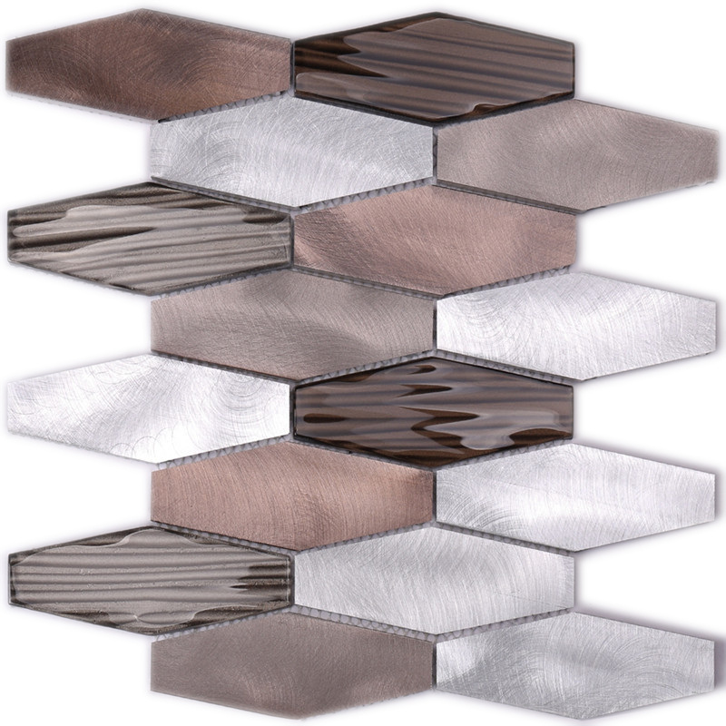 Azulejos de aleación de aluminio de metal mezcla de azulejos de mosaico de vidrio