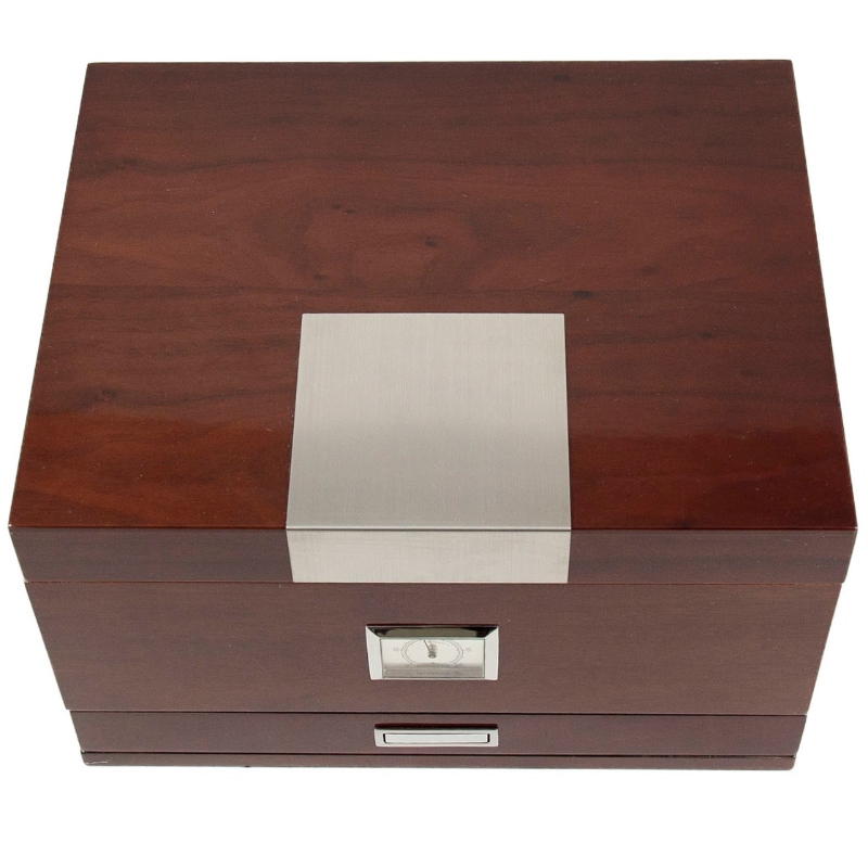 Humidor de nuez de cigarro con cajón