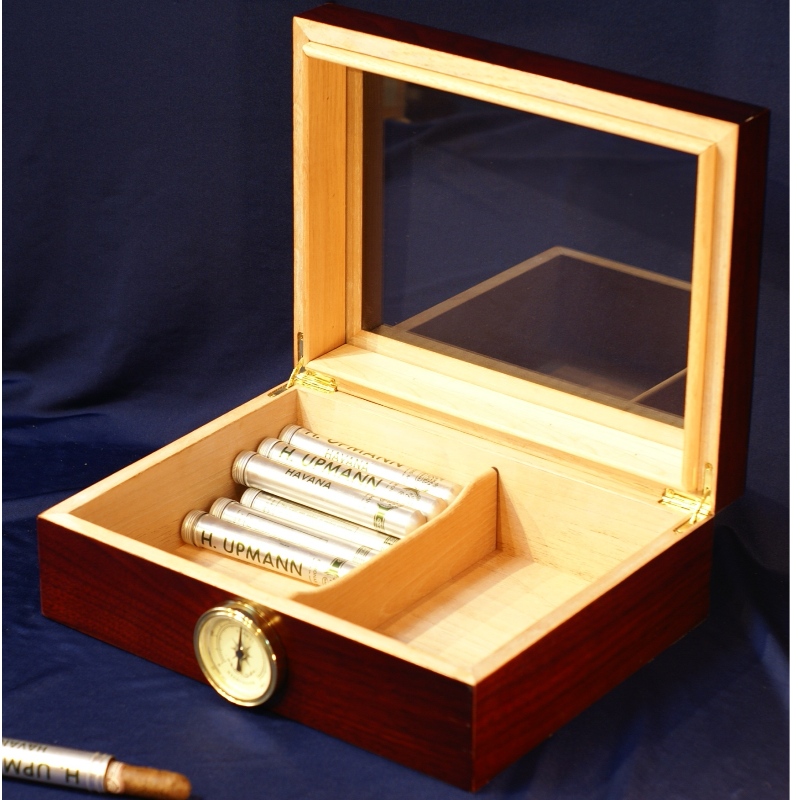 Humidor de cigarros con tapa de vidrio 50 unidades