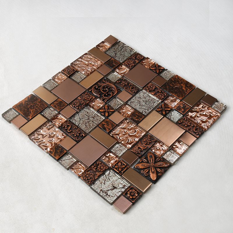 El vidrio antiguo de lujo de la hoja del oro de Rose talla la teja de mosaico de Backsplash de la cocina de la resina