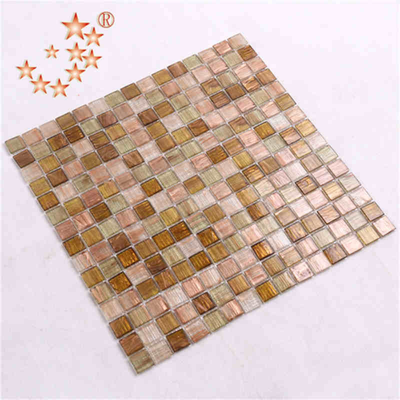 Azulejo de lujo único de oro rosa iridiscente mosaico de vidrio cocina contra salpicaduras