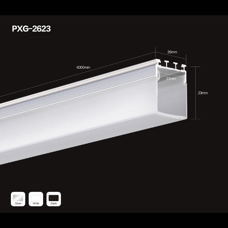 Sistema de canal de aluminio de perfil LED con tapa y tapas para instalaciones de tiras LED