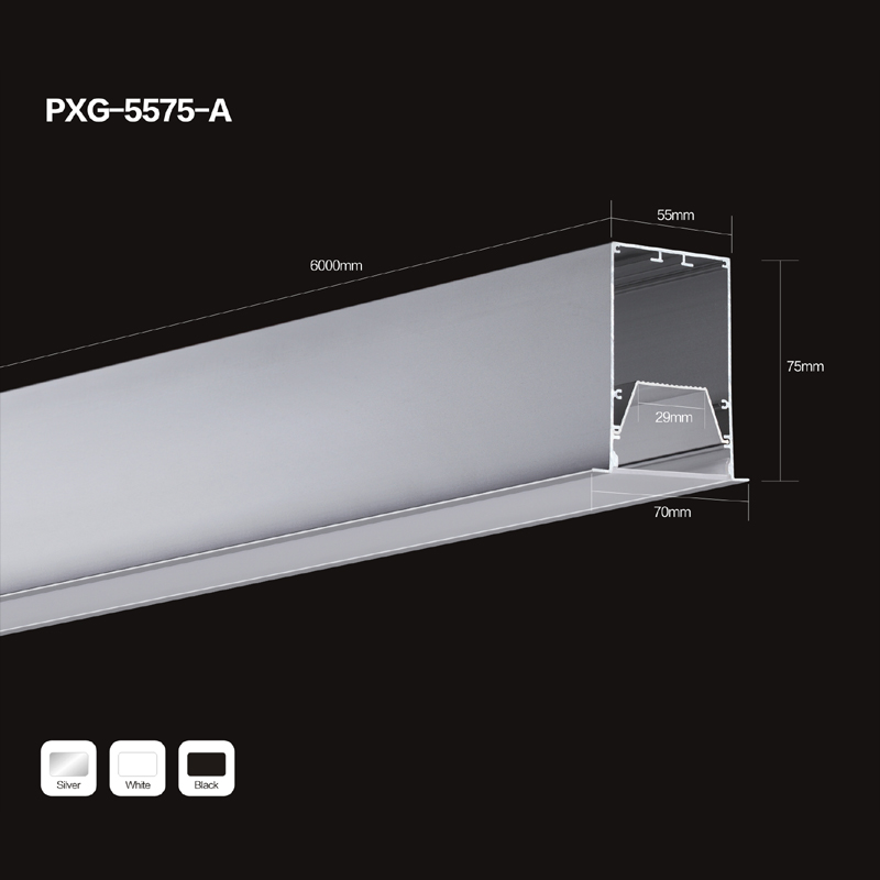 Perfil de aluminio 6063 de tira de aluminio LED con tapa de montaje