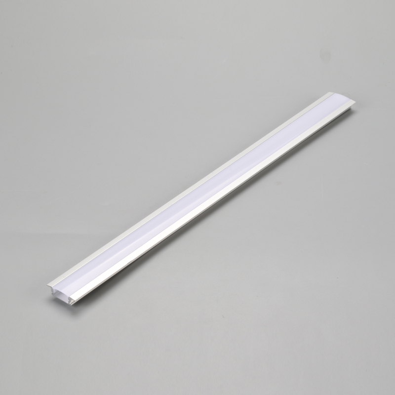 Perfil LED de extrusión de aluminio para carcasa de luz lineal empotrada con difusor lechoso / helado