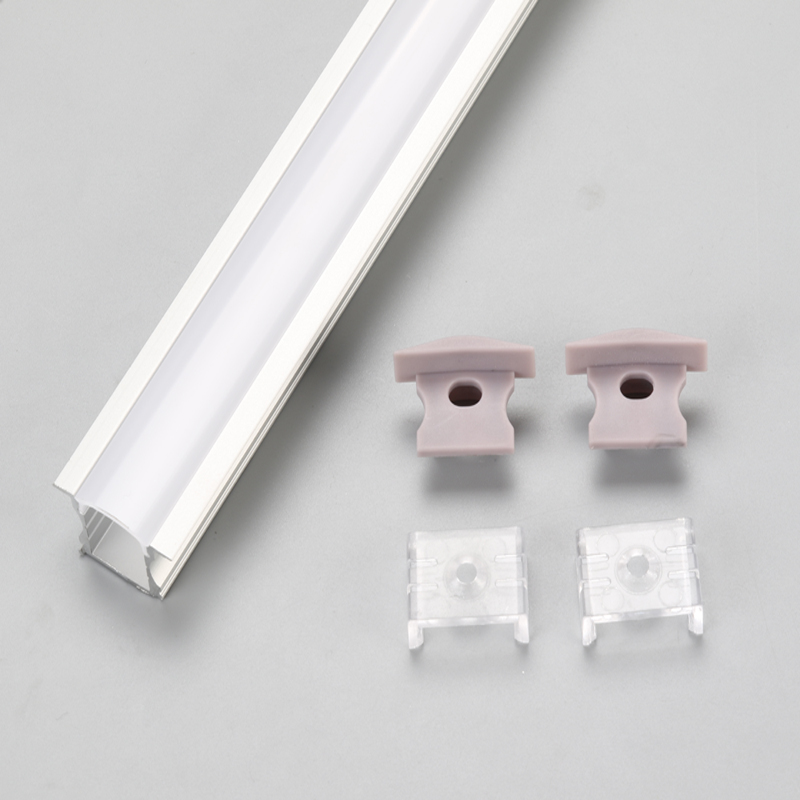 Carcasa de luz lineal LED empotrada con perfil de aluminio anodizado y cubierta de PC lechosa