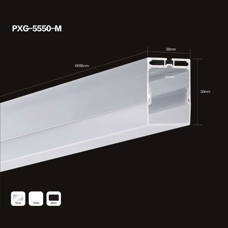 Carcasa de luz lineal LED con perfil de aluminio. Piezas de luz LED.