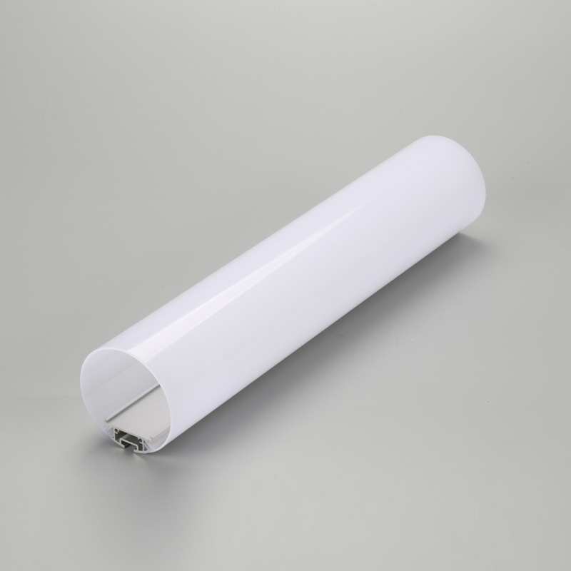 Caja de luz lineal LED redonda para montaje en superficie con cubierta de aluminio y PC.