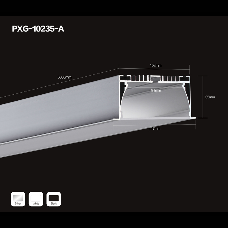 Bastidor de perfil de aluminio de la caja de tiras de LED con clip de tapa de extremo de cubierta de PC