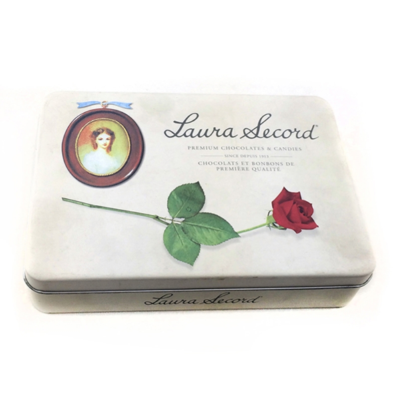 Caja de lata cosmética rectangular personalizada para empaque de mascarilla con tapa abatible