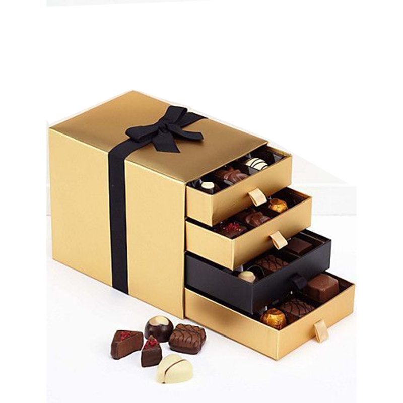 Caja de regalo de cajón de papel de lujo personalizado al por mayor