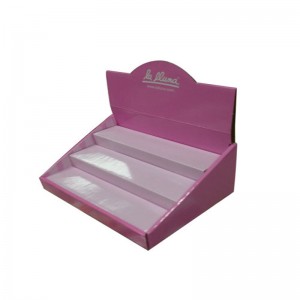 Los cosméticos de papel de encargo exhiben el soporte de la encimera de la cartulina acanalada de la posición POP para el cosmético