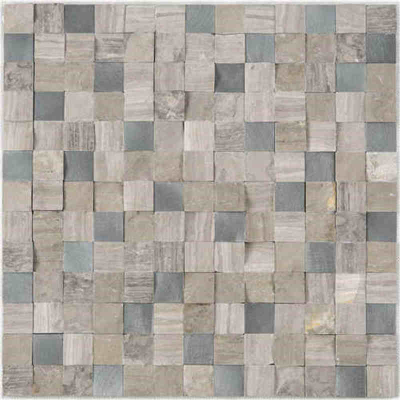 Precio competitivo Inicio Arte Diseño Cubo 3D Interior Natural Decoración Piedra Mosaico pared azulejo