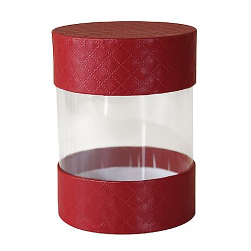 Caja rígida de embalaje de regalo con tapa de ventana de pvc visible transparente