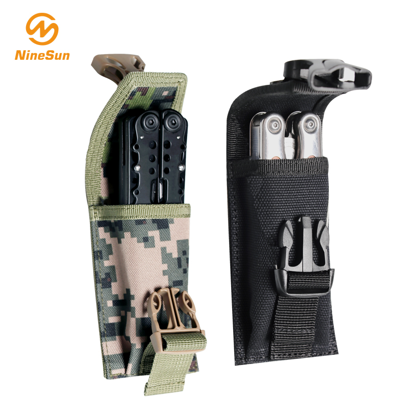 Pequeña funda de cuchillo plegable de Nylon color negro y camuflaje