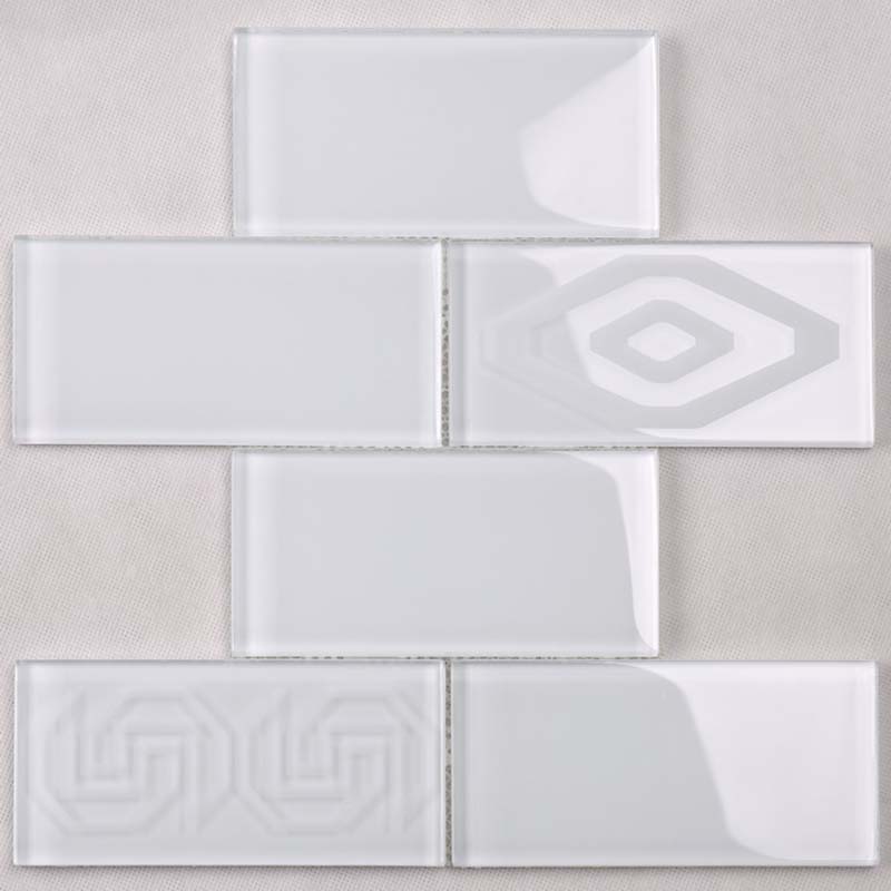 Cuarto de baño Super White Crystal Mosaic Brick Tile América del Norte último diseño