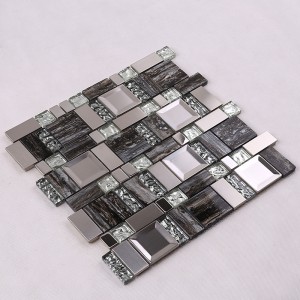 Mosaico marroquí antiguo al por mayor hoja mixta de vidrio galvanizado decoración de la pared de azulejo