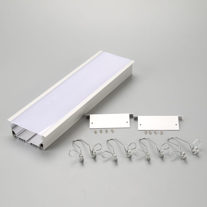 Perfil de aluminio anodizado para panel de luz LED.