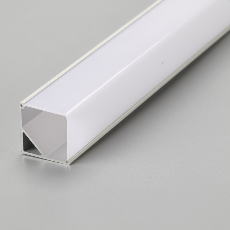 Perfil de canal de aluminio de tira de plata de 90 grados LED