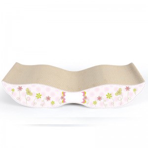 Tablero de cartón corrugado para gatos que rasca juguetes con catnip