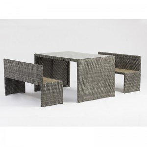 Los muebles al aire libre del banco de parque de la tabla del rectángulo de la rota de aluminio fijaron con el agujero del paraguas