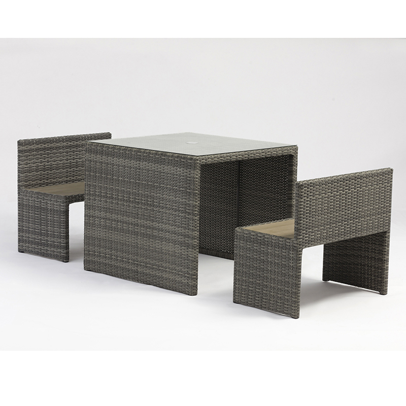 Los muebles al aire libre del banco de parque de la tabla del cuadrado de la rota de aluminio fijaron con el agujero del paraguas
