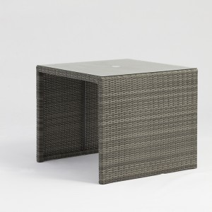 Los muebles al aire libre del banco de parque de la tabla del cuadrado de la rota de aluminio fijaron con el agujero del paraguas