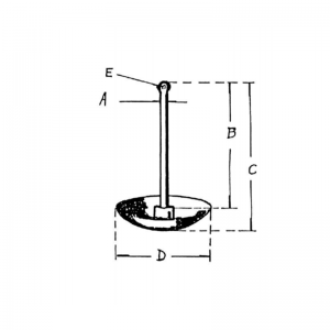 Amarre Grande Seta Ancla Pintada Roja