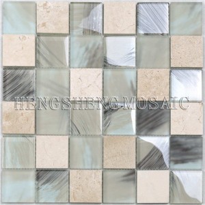 YMS23 Antique Salon Decoration Walls Mosaic Glass Mixed Ceramic Pattern Tile