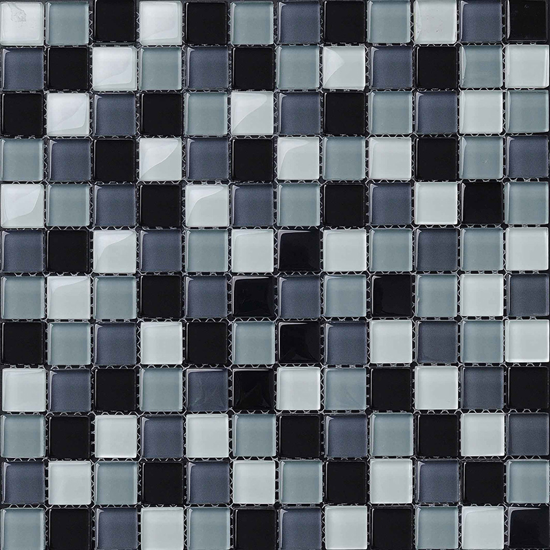 Teja mezclada de la piscina del negro del color del mosaico de cristal barato del precio bajo