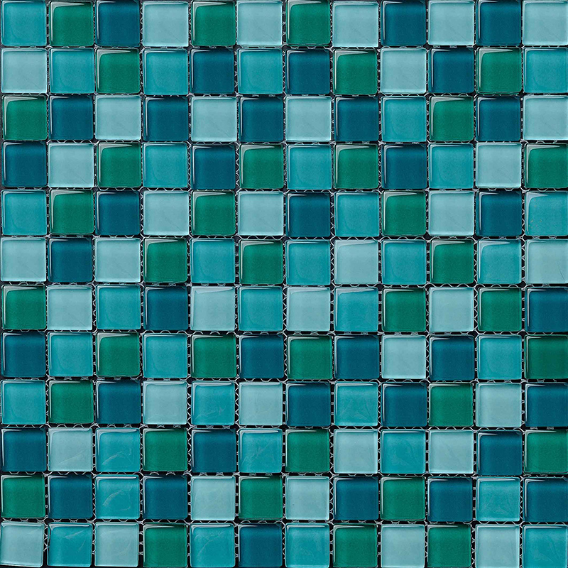 Teja mezclada de la piscina del negro del color del mosaico de cristal barato del precio bajo