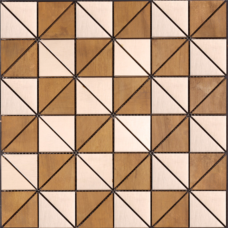 Decoración Champagne color oro mosaico geométrico azulejo HSW18118