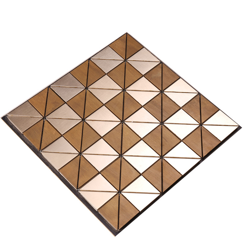 Decoración Champagne color oro mosaico geométrico azulejo HSW18118