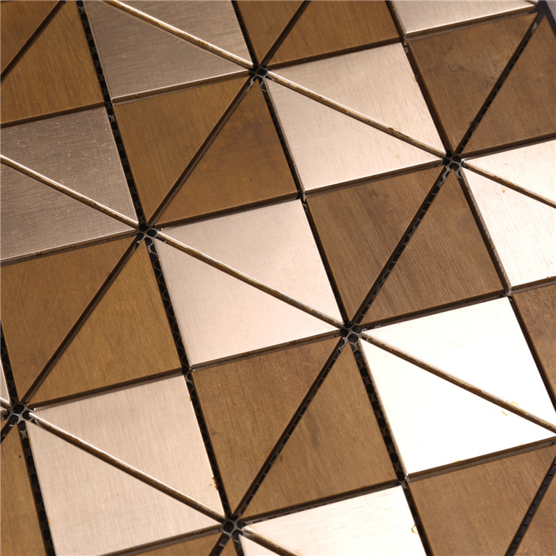 Decoración Champagne color oro mosaico geométrico azulejo HSW18118