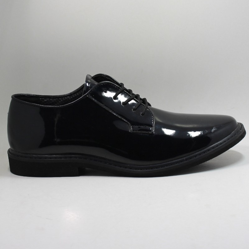 Zapatos de policía de la oficina de Mens militar militar de cuero negro