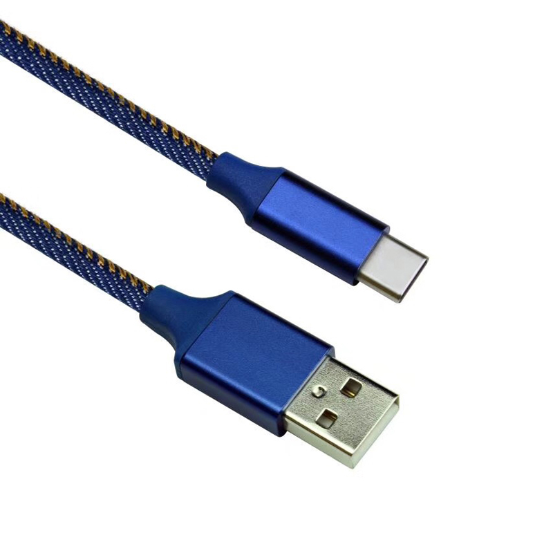 KPS-6403CB Cable USB de tejido de mezclilla de aleación de aluminio